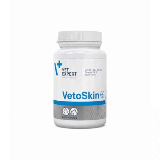 Vetoskin Vet Expert – Supliment pentru Tratarea Afecțiunilor Dermatologice la Câini și Pisici, 60 Capsule Twist-Off